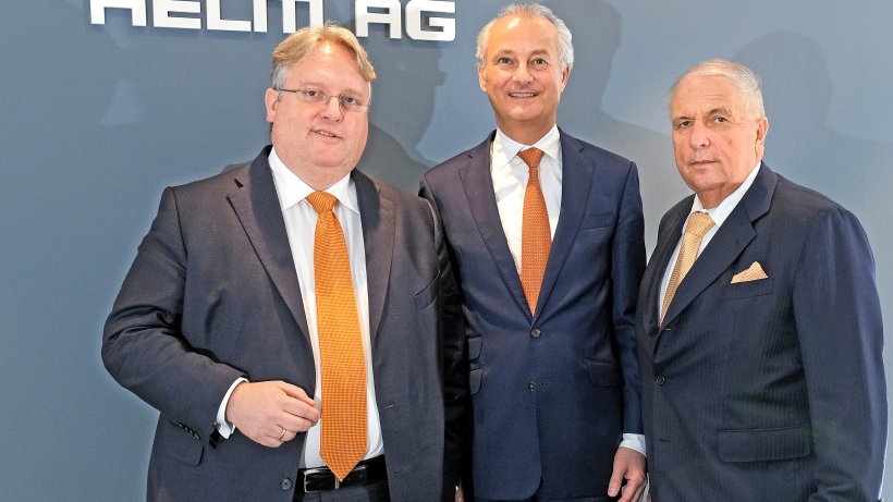 Der neue Chef der Helm AG, Stephan Schnabel (l.), mit seinem Vorgänger Hans-Christian Sievers (M.) und Aufsichtsratschef Dieter Schnabel.